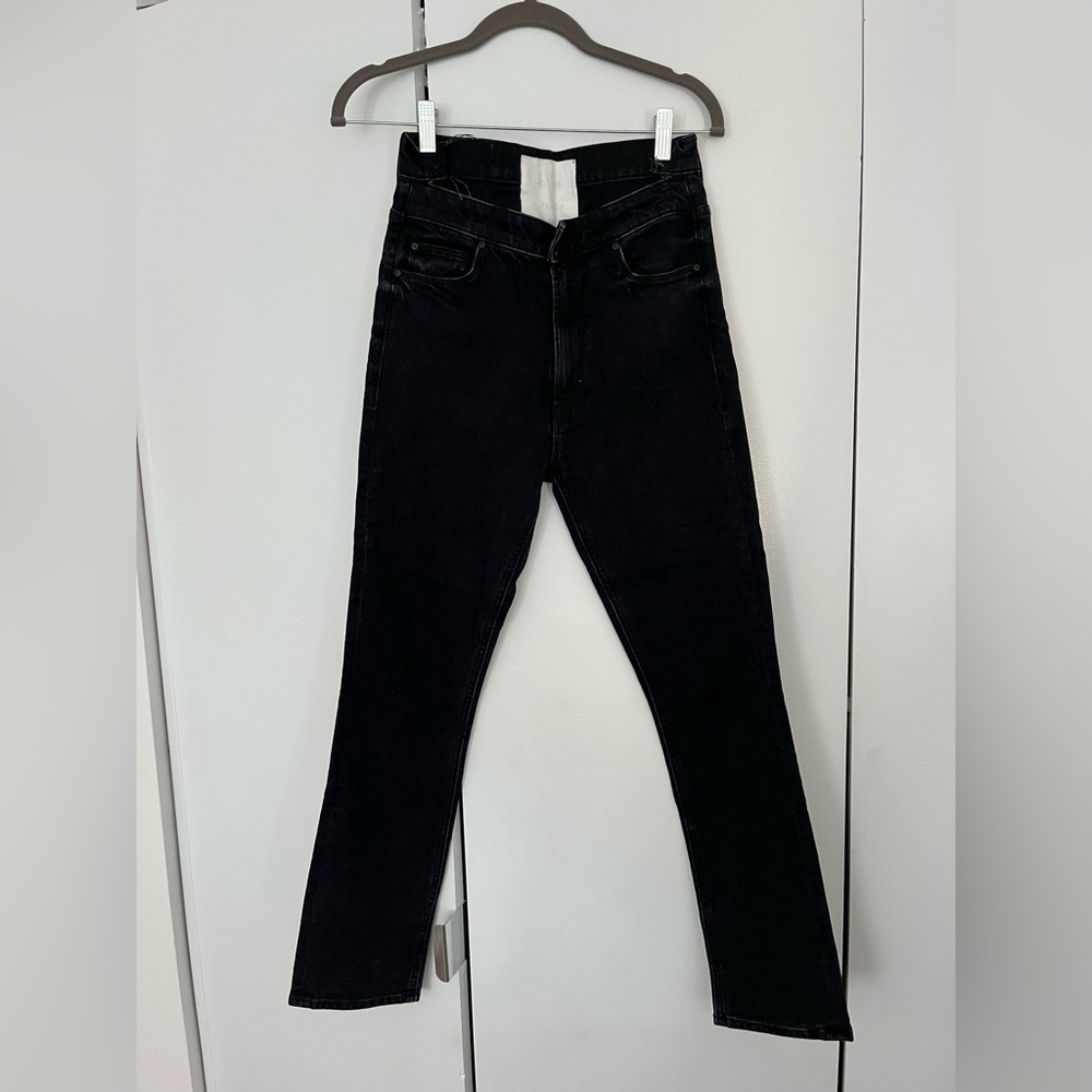 Mother denim high-waisted straight leg jean